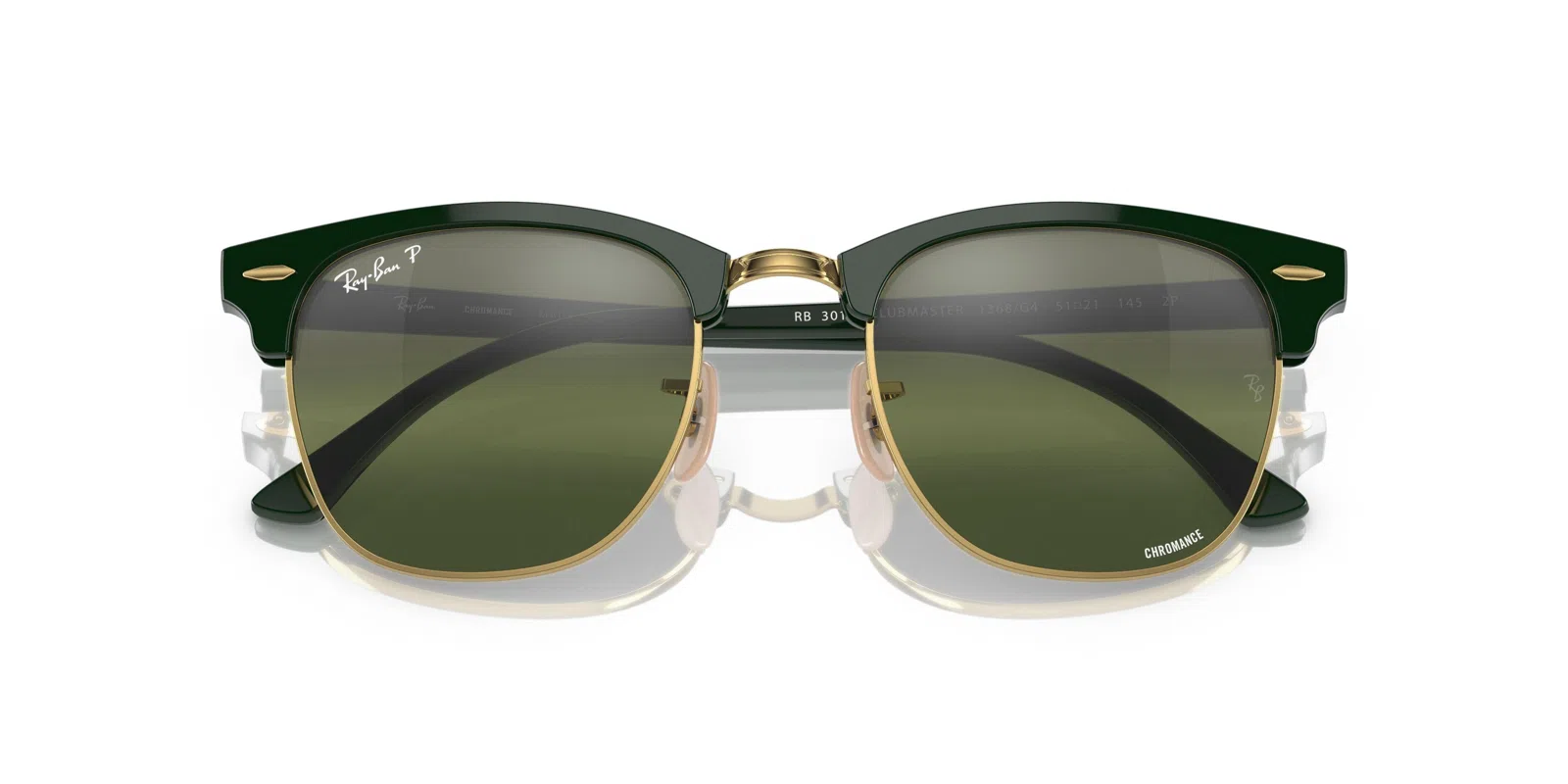 Ray-Ban Clubmaster 0RB3016 Sunglasses - Grey On Black - view 45